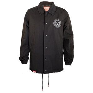 DIXXON FLANNEL CO. Weld Black White Coaches Crest Jacket lightweight LT NWOT